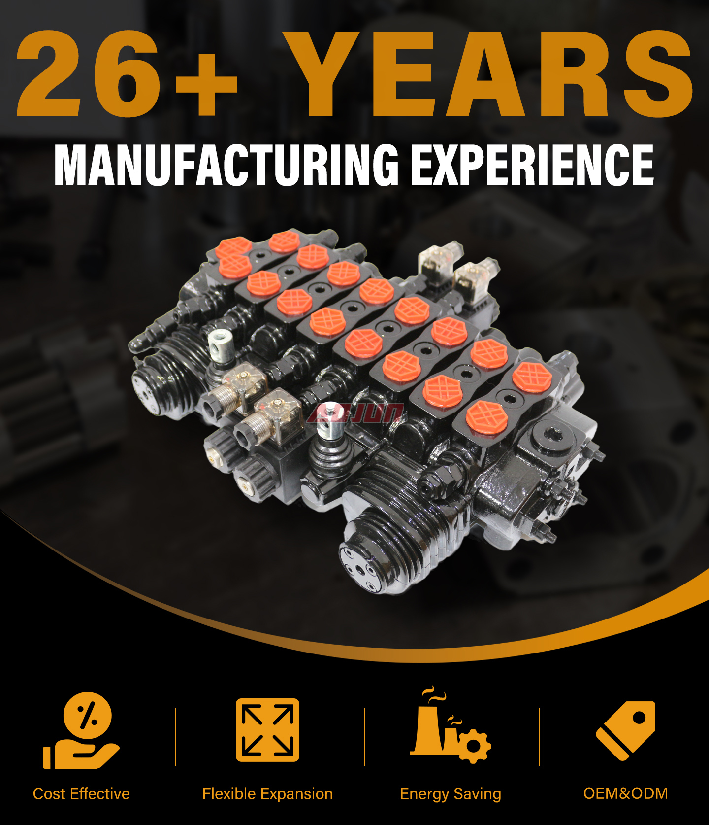 8 Spool Solenoid and Joystick Sectional Directional Valve SD8 detailed image